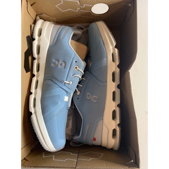 On Cloud Sky Kids Running Sneakers Wash Ivory Blue 3YD11441484 Youth Size 6 - Picture 8 of 11